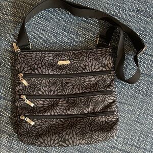 Baggallini Black Floral Crossbody Bag